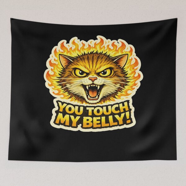 Item preview, Stoner & Psychonaut Cats – You Touch My Belly! – Gift for Stoners • Retro Comics • Vintage Halftone designed and sold by JacobKAurumhead.