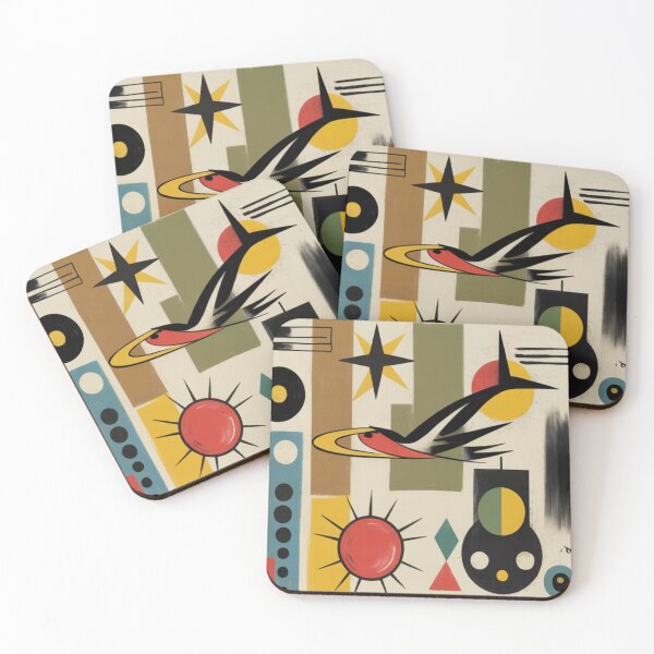 Item preview, Mid-Century Abstract Geometric  Native Tribal Art Boho designed and sold by BlueLineLAX.