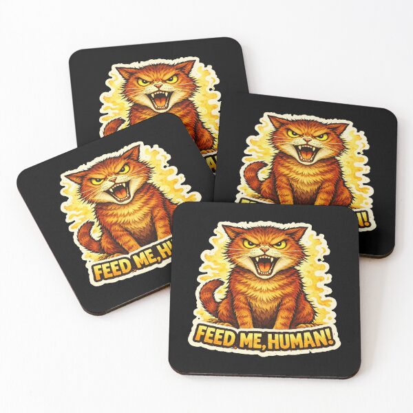 Item preview, Stoner & Psychonaut Cats – Feed Me, Human! – Gift for Stoners • Retro Comics • Vintage Halftone designed and sold by JacobKAurumhead.