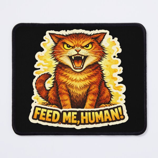 Item preview, Stoner & Psychonaut Cats – Feed Me, Human! – Gift for Stoners • Retro Comics • Vintage Halftone designed and sold by JacobKAurumhead.