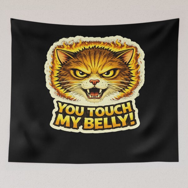 Item preview, Stoner & Psychonaut Cats – You Touch My Belly – Gift for Stoners • Retro Comics • Vintage Halftone designed and sold by JacobKAurumhead.
