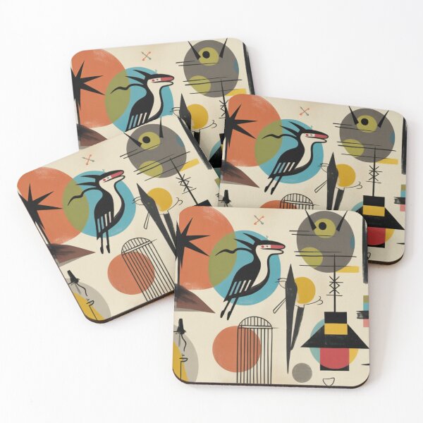 Item preview, Mid-Century Abstract Geometric  Native Tribal Art Boho designed and sold by BlueLineLAX.