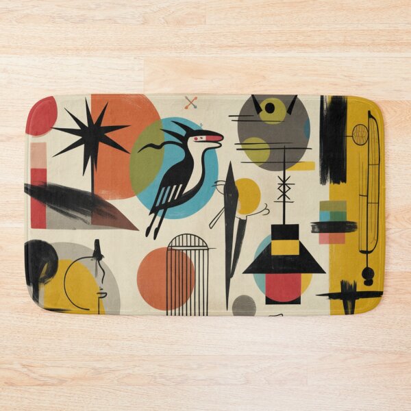 Item preview, Mid-Century Abstract Geometric  Native Tribal Art Boho designed and sold by BlueLineLAX.