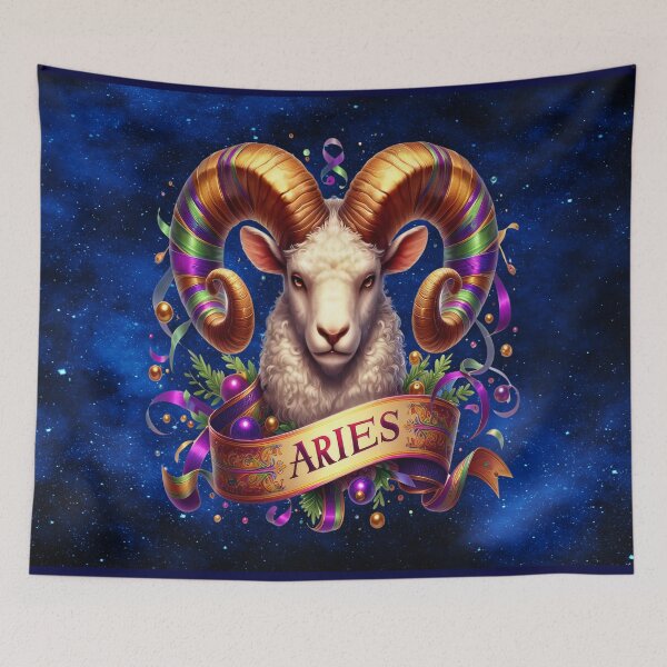 Item preview, Mardi Gras Aries Zodiac Fire Sign Astrology Design designed and sold by MysticOzzy.