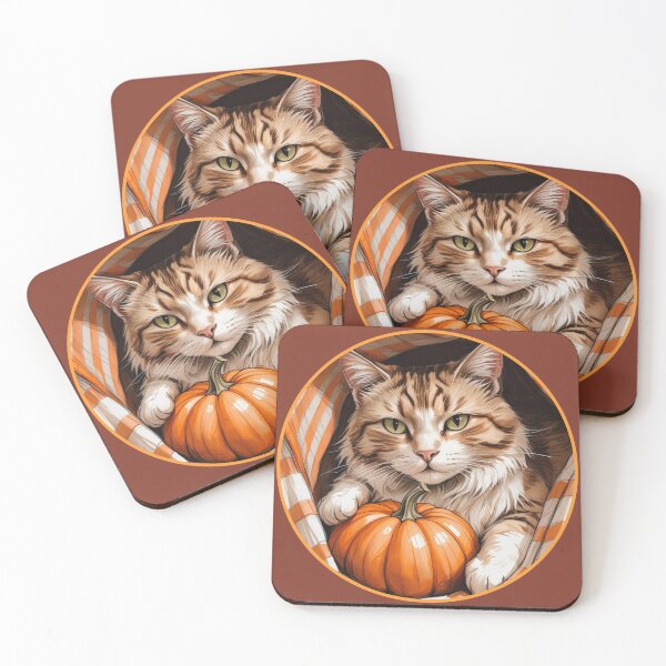 Item preview, Cozy Vibes Only | Kawaii Autumn Cat in Blanket with Pumpkin designed and sold by Design_Your_Day.