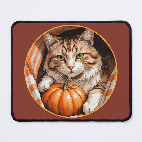 Item preview, Cozy Vibes Only | Kawaii Autumn Cat in Blanket with Pumpkin designed and sold by Design_Your_Day.