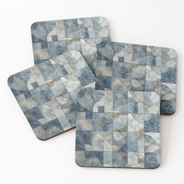 Item preview, Abstract Blue Gray Stone Tile Mosaic Grid designed and sold by Virtuals1.