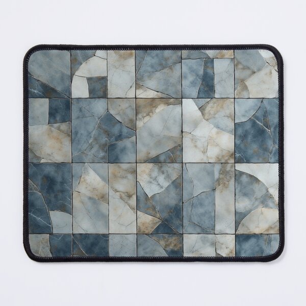 Item preview, Abstract Blue Gray Stone Tile Mosaic Grid designed and sold by Virtuals1.