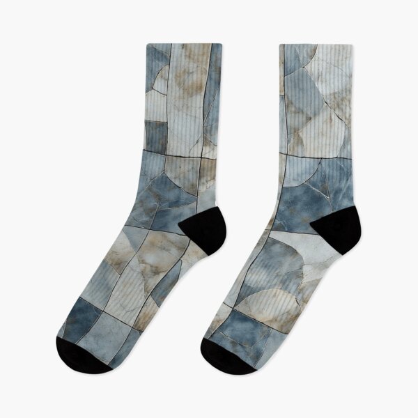 Item preview, Abstract Blue Gray Stone Tile Mosaic Grid designed and sold by Virtuals1.