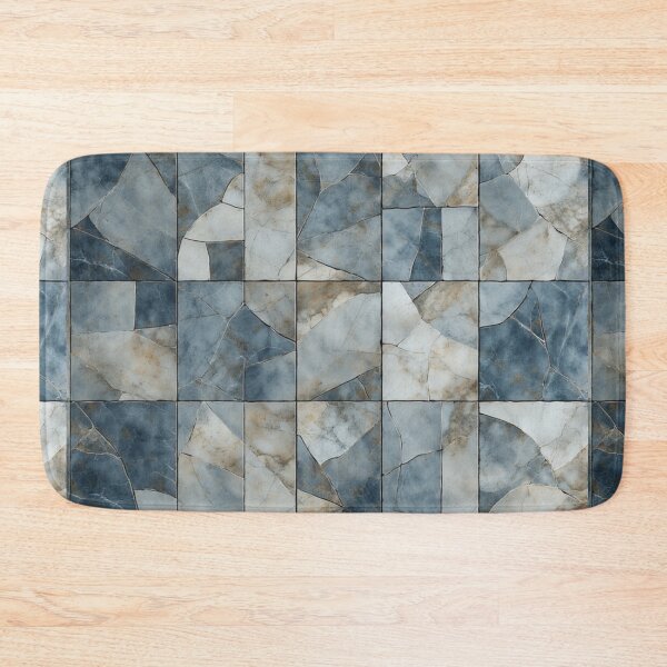 Item preview, Abstract Blue Gray Stone Tile Mosaic Grid designed and sold by Virtuals1.