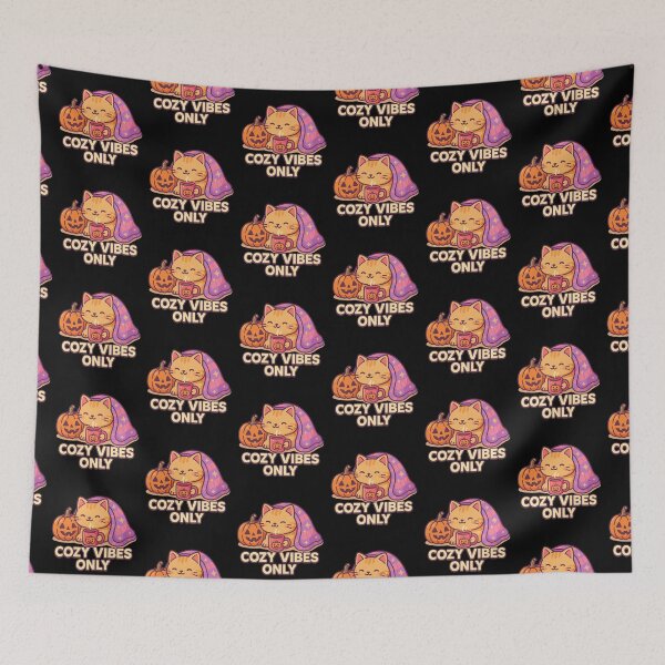 Item preview, Cozy vibes Only | Kawaii Autumn Cat in Blanket with Pumpkin designed and sold by Design_Your_Day.
