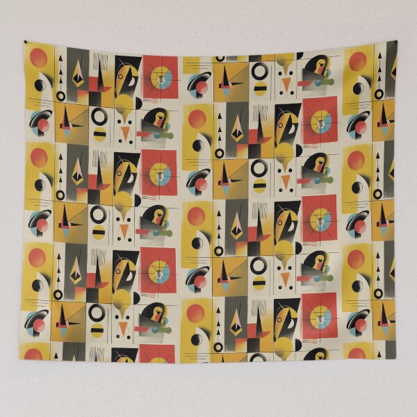 Item preview, Mid-Century Abstract Geometric  Native Tribal Art Boho designed and sold by BlueLineLAX.