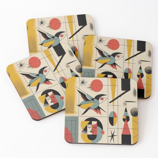 Item preview, Mid-Century Abstract Geometric  Native Tribal Art Boho designed and sold by BlueLineLAX.