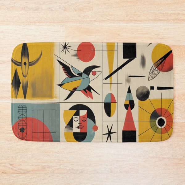 Item preview, Mid-Century Abstract Geometric  Native Tribal Art Boho designed and sold by BlueLineLAX.