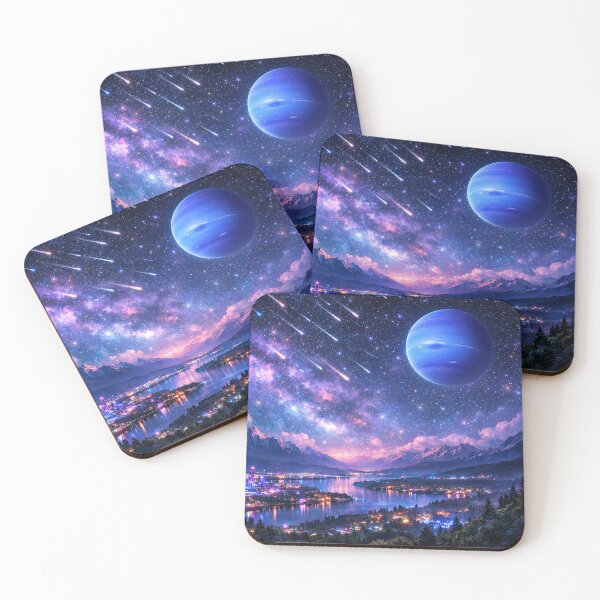 Item preview, Neptune City Under a Meteor Shower designed and sold by ImaginingNebulae.