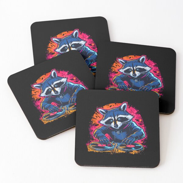 Item preview, Raccoon DJ – Urban Animal Music Art designed and sold by GreennieArt.