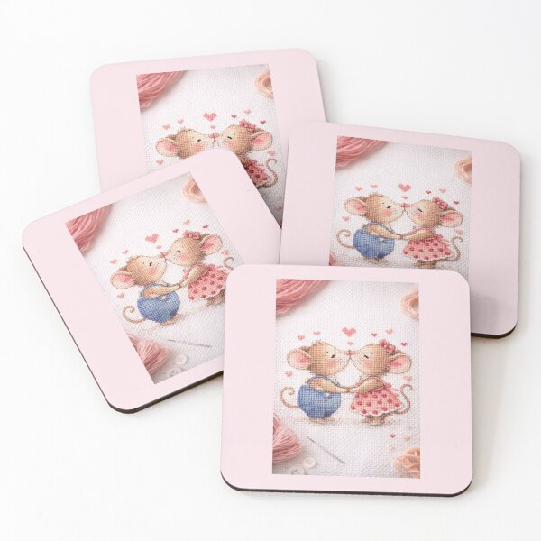 Item preview, For My Valentine — Stitched Mice  designed and sold by Novel Works Studio.