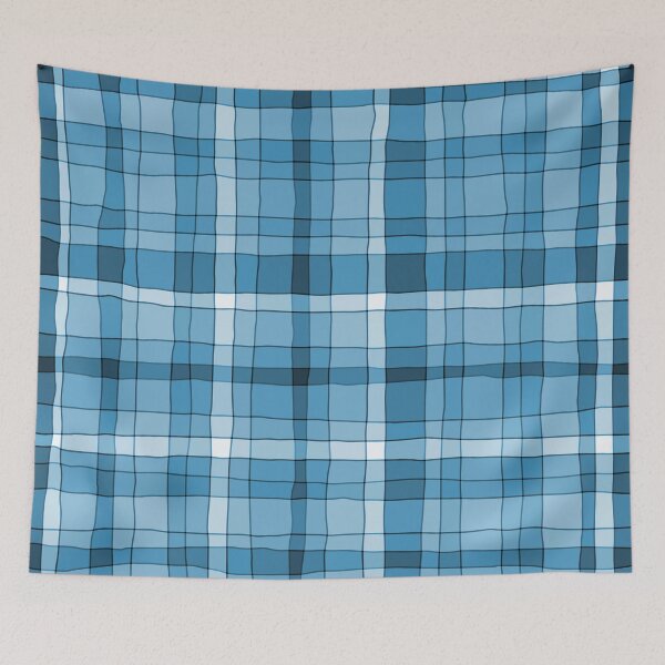 Item preview, Blue Plaid Funky Rustic Retro Contemporary Pattern designed and sold by kierkegaard.