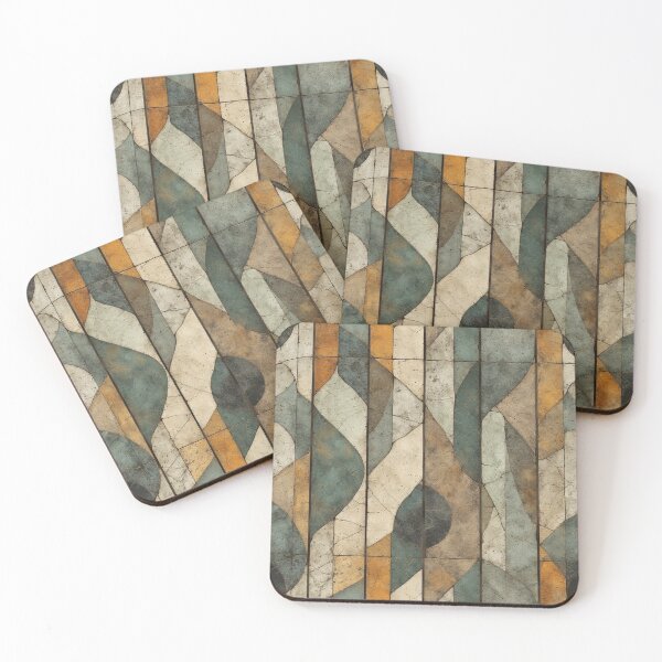 Item preview, Flowing Earth: Mid-Century Modern Geometric Tile Panels designed and sold by Virtuals1.