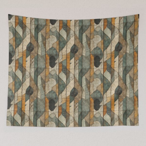 Item preview, Flowing Earth: Mid-Century Modern Geometric Tile Panels designed and sold by Virtuals1.