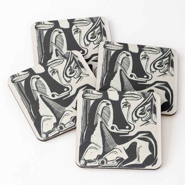Item preview, Ernst Ludwig Kirchner Cow Woodcut designed and sold by LaFabricaArt.