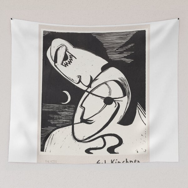 Item preview, Ernst Ludwig Kirchner The Kiss Expressionism designed and sold by LaFabricaArt.
