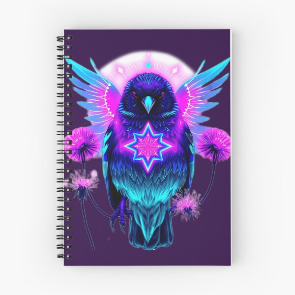 Item preview, Sparrow with Neon Wings and Central Star – Futuristic Bird Art designed and sold by Naturalite19.