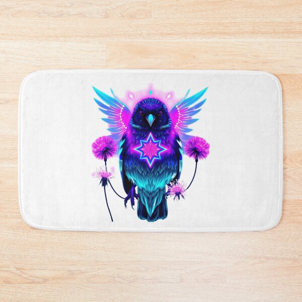 Item preview, Sparrow with Neon Wings and Central Star – Futuristic Bird Art designed and sold by Naturalite19.