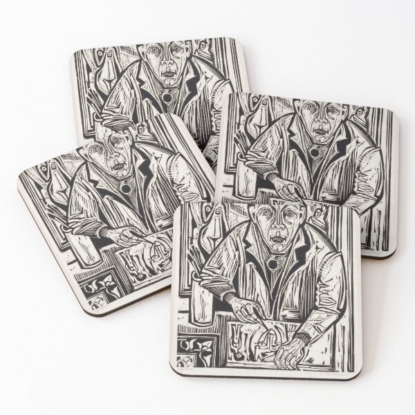 Item preview, Ernst Ludwig Kirchner Woodcut Self Portrait designed and sold by LaFabricaArt.