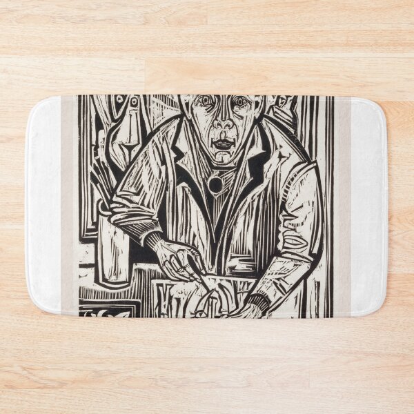 Item preview, Ernst Ludwig Kirchner Woodcut Self Portrait designed and sold by LaFabricaArt.