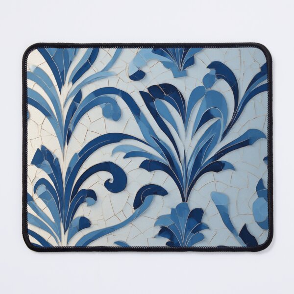 Item preview, Azure Elegance: Ornamental Floral Ceramic Tile Pattern designed and sold by Virtuals1.