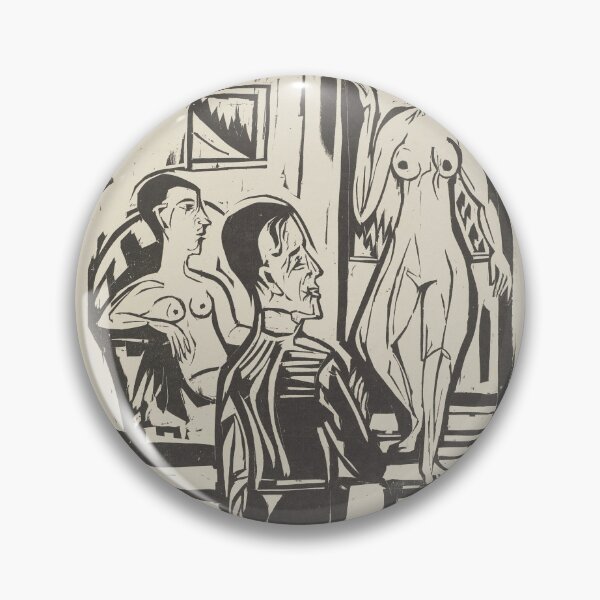 Item preview, Ernst Ludwig Kirchner Painter’s Afternoon Woodcut designed and sold by LaFabricaArt.