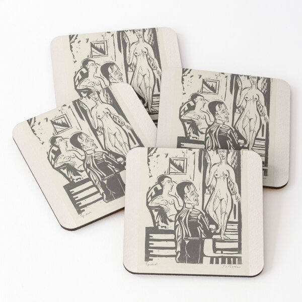 Item preview, Ernst Ludwig Kirchner Painter’s Afternoon Woodcut designed and sold by LaFabricaArt.