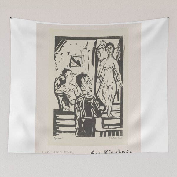 Item preview, Ernst Ludwig Kirchner Painter’s Afternoon Woodcut designed and sold by LaFabricaArt.