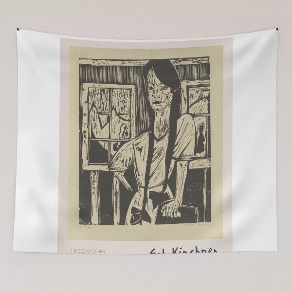 Item preview, Ernst Ludwig Kirchner Young Girl Woodcut designed and sold by LaFabricaArt.