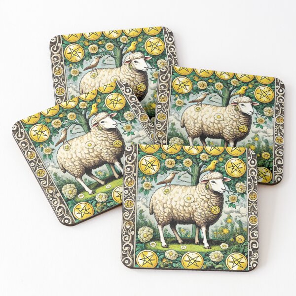 Item preview, Sheepism – Nine of Pentacles Tarot Card designed and sold by Thpoar.