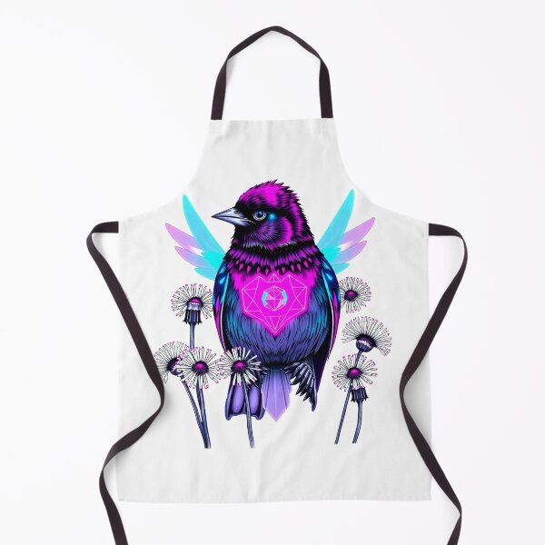 Item preview, Sparrow with Neon Dandelions – Futuristic Nature Fusion Art designed and sold by Naturalite19.