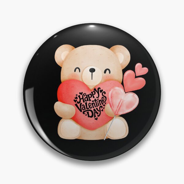 Item preview, Valentines Bear with hearts and lollipop  designed and sold by ClickATee Store .