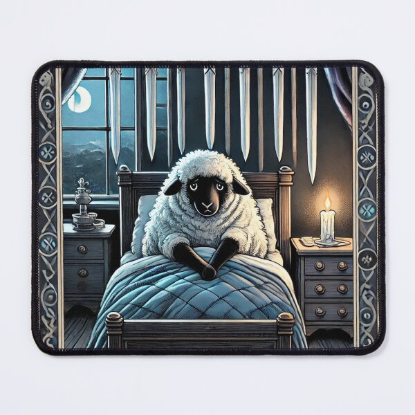 Item preview, Sheepism – Nine of Swords Tarot Card designed and sold by Thpoar.