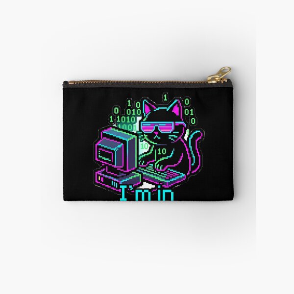Item preview, Funny Hacker Cat Retro Synthwave - I'm In designed and sold by ClubChaos.
