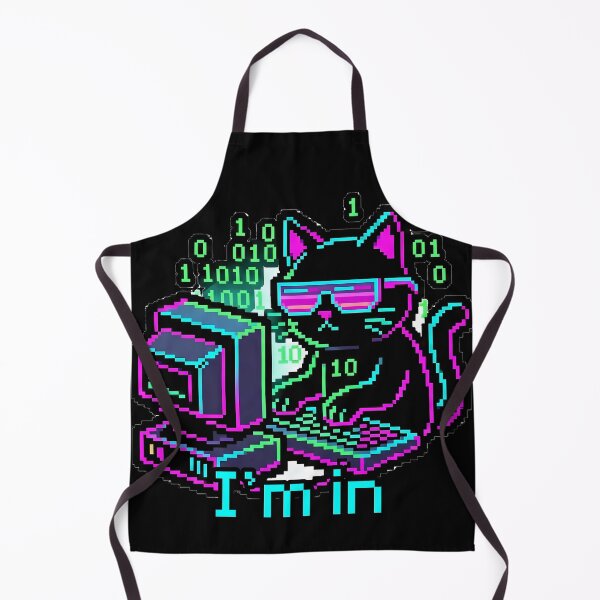 Item preview, Funny Hacker Cat Retro Synthwave - I'm In designed and sold by ClubChaos.
