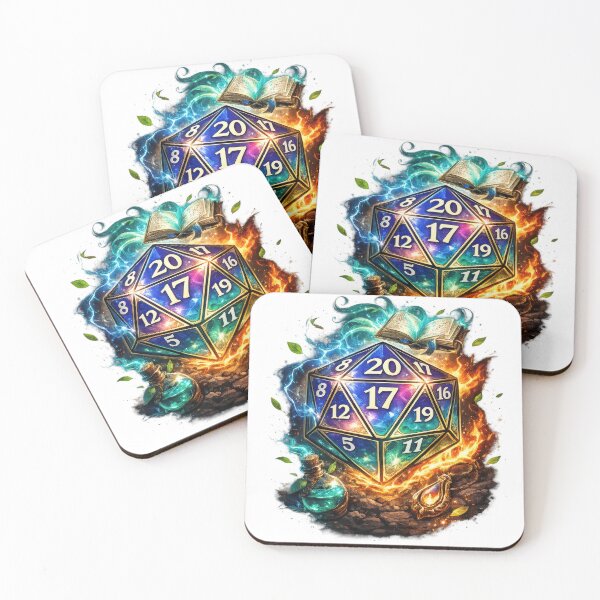 Item preview, Epic D20 Dice Elemental Fire and Water designed and sold by jgvisualarts.