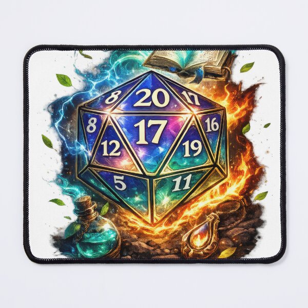 Item preview, Epic D20 Dice Elemental Fire and Water designed and sold by jgvisualarts.