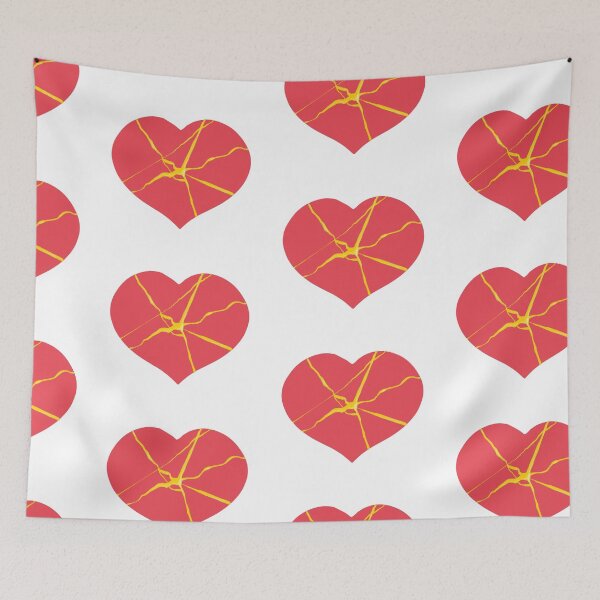 Item preview, kintsugi heart designed and sold by KitCatCards.