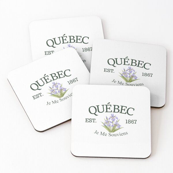 Item preview, Je Me Souviens - Vintage Québec Blue Flag Iris (Green Text on White) designed and sold by Moth and Moonstone Shop.