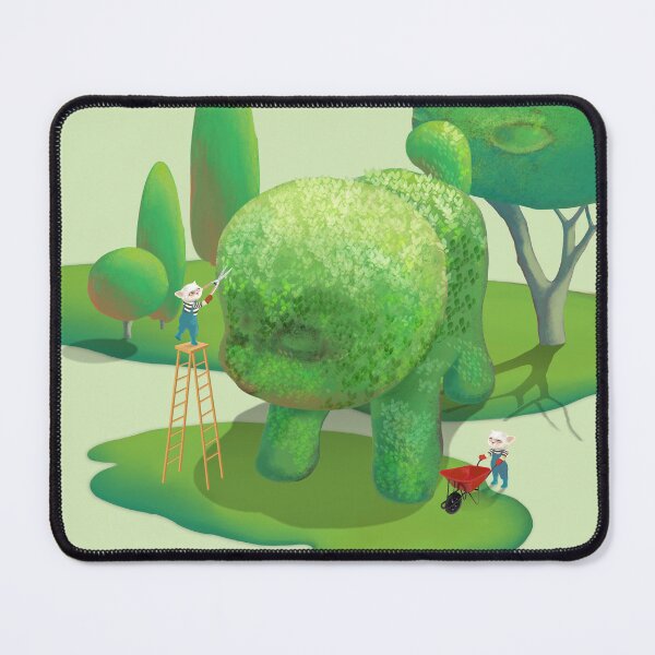 Item preview, Cat Gardeners – Green Topiary Animal Illustration designed and sold by ZKOZKOHI.