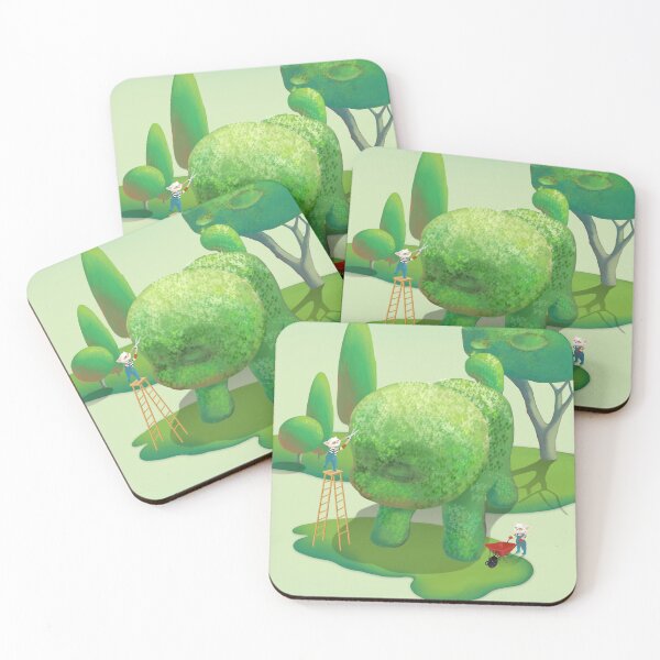 Item preview, Cat Gardeners – Green Topiary Animal Illustration designed and sold by ZKOZKOHI.