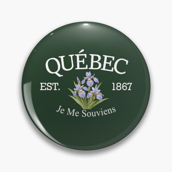 Item preview, Je Me Souviens - Vintage Québec Blue Flag Iris (White Text on Green) designed and sold by Moth and Moonstone Shop.