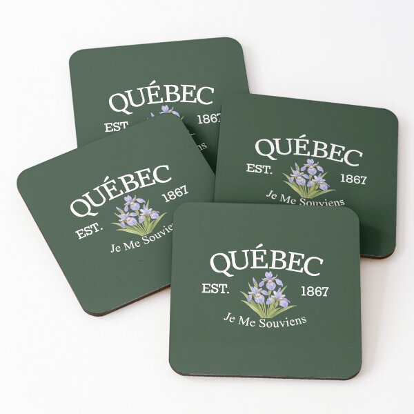 Item preview, Je Me Souviens - Vintage Québec Blue Flag Iris (White Text on Green) designed and sold by Moth and Moonstone Shop.