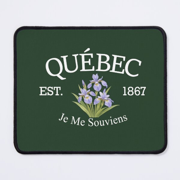 Item preview, Je Me Souviens - Vintage Québec Blue Flag Iris (White Text on Green) designed and sold by Moth and Moonstone Shop.